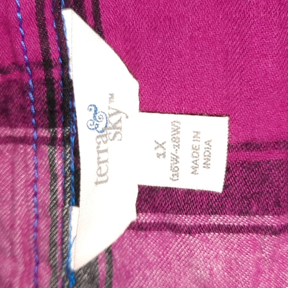 Terra & Sky women's flannel shirt size 1x (16w-18w) - Picture 2 of 7